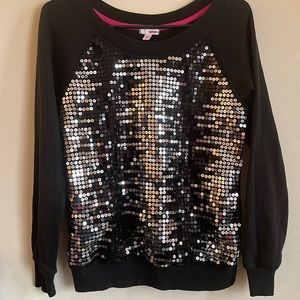 BONGO Black Sequin Party Blouse